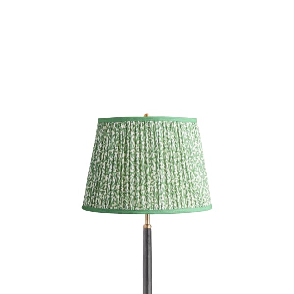 12 inch straight empire shade in green blue Tuffley gathered cotton by GP & J Baker