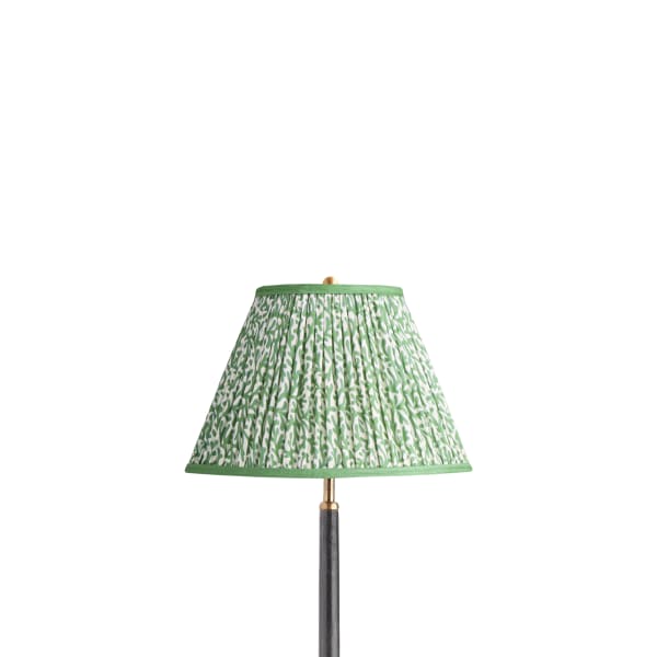 12 inch empire shade in green blue Tuffley gathered cotton by GP & J Baker