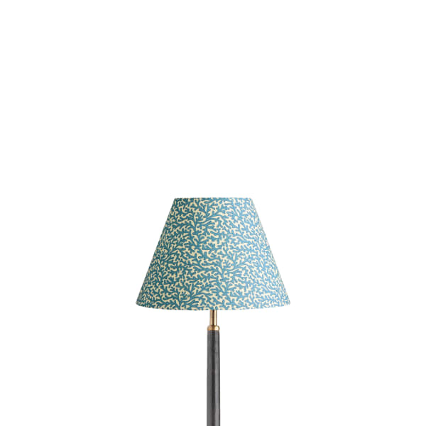 10 inch empire shade for cordless lamps in denim Tuffley cotton by GP & J Baker