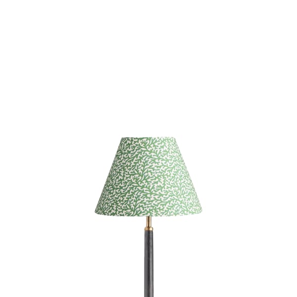 10 inch empire shade for cordless lamps in green blue Tuffley cotton by GP & J Baker