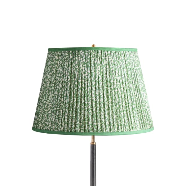 18 inch straight empire shade in green blue Tuffley gathered cotton by GP & J Baker