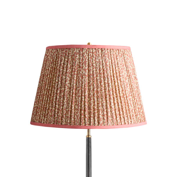 18 inch straight empire shade in red aqua Tuffley gathered cotton by GP & J Baker