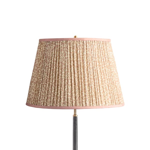 18 inch straight empire shade in blush Tuffley gathered cotton by GP & J Baker
