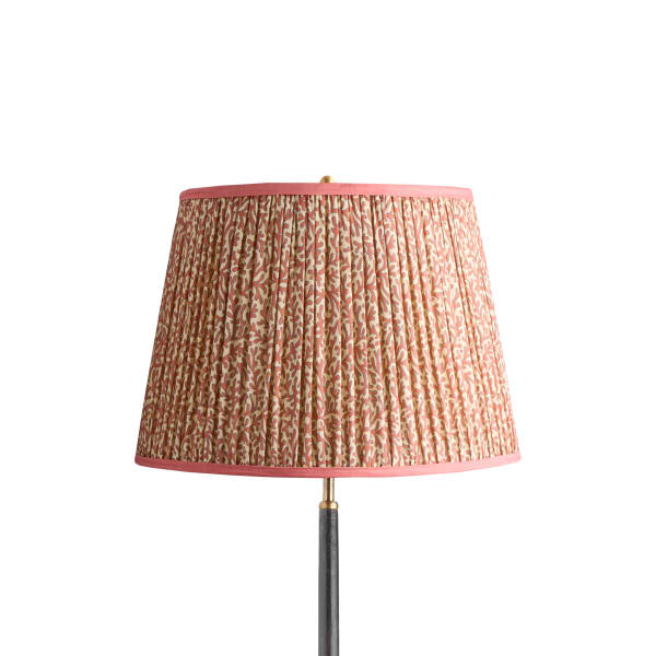 16 inch straight empire shade in red aqua Tuffley cotton by GP & J Baker