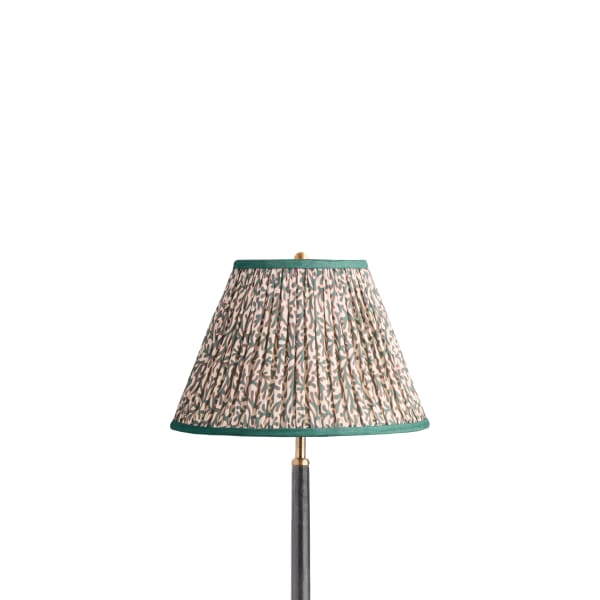 12 inch empire shade in aqua red Tuffley gathered cotton by GP & J Baker