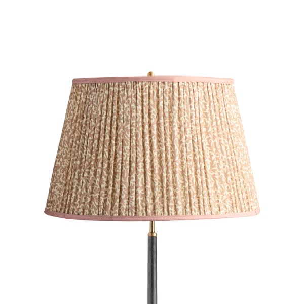 20 inch straight empire shade in blush Tuffley gathered cotton by GP & J Baker