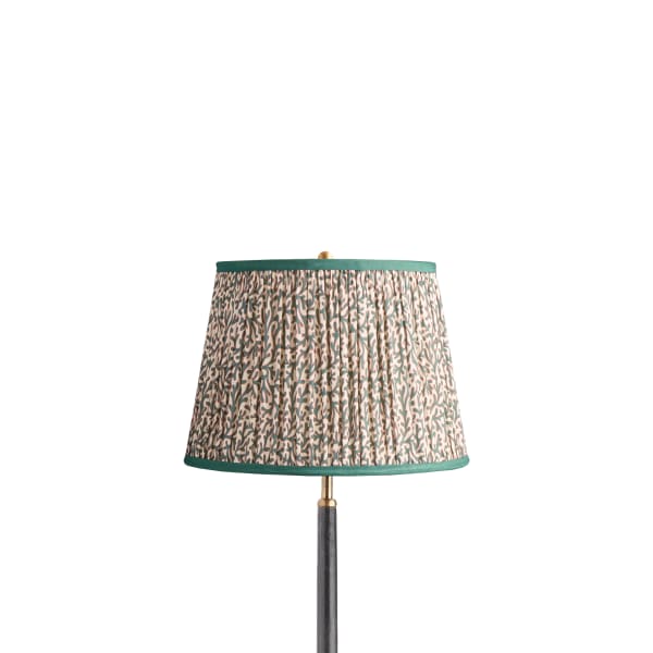 12 inch straight empire shade in aqua red Tuffley gathered cotton by GP & J Baker