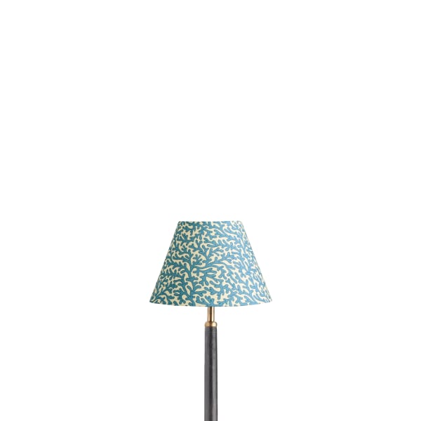 8 inch empire shade for cordless lamps in denim Tuffley cotton by GP & J Baker
