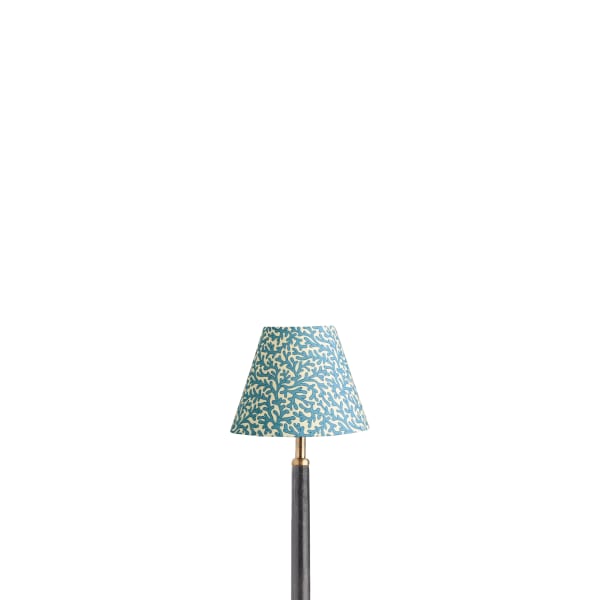 6 inch empire shade for cordless lamps in denim Tuffley cotton by GP & J Baker