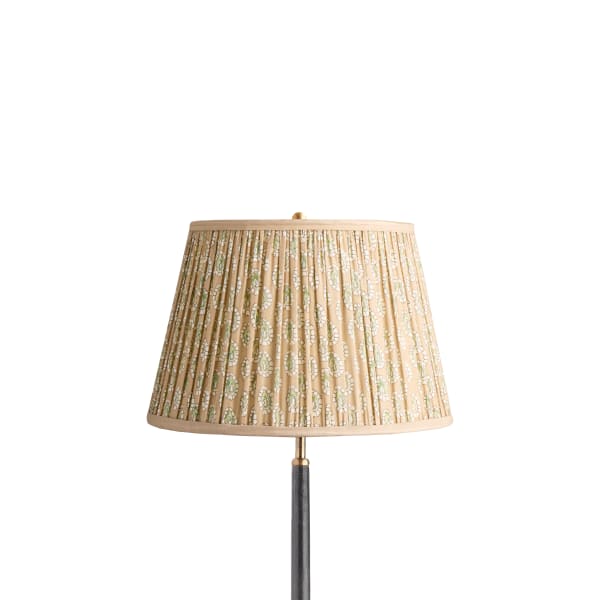 14 inch straight empire shade in biscuit block printed Dotty gathered cotton by GP & J Baker