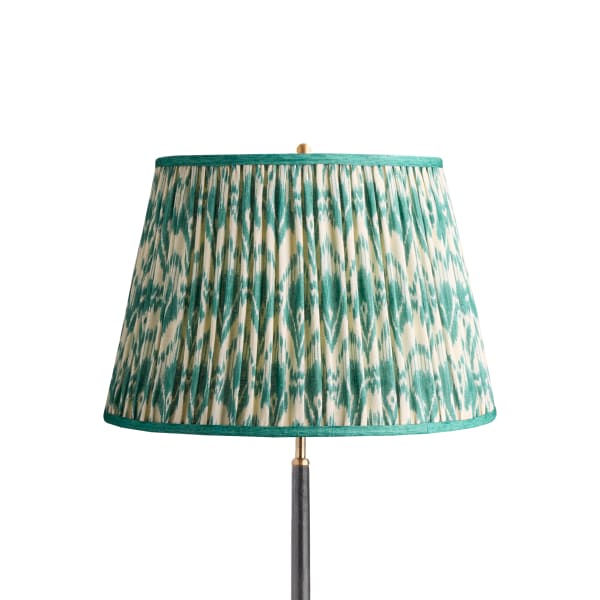18 inch straight empire shade in teal Zaraband gathered linen by GP & J Baker