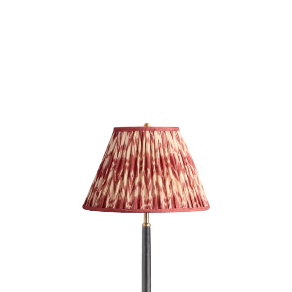 12 inch empire shade in red Zaraband gathered linen by GP & J Baker
