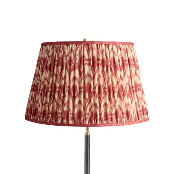 20 inch straight empire shade in red Zaraband gathered linen by GP & J Baker