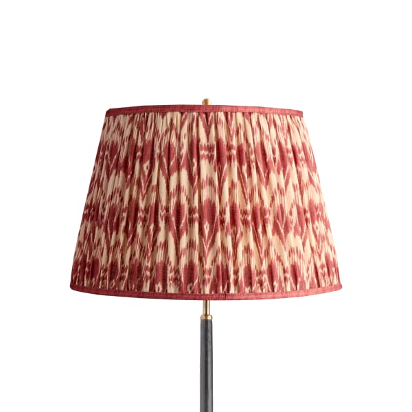 18 inch straight empire shade in red Zaraband gathered linen by GP & J Baker