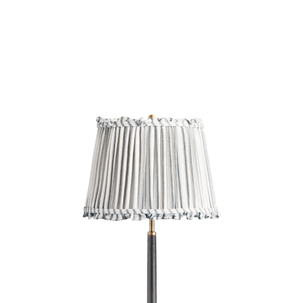 12 inch straight empire bloomer shade in blue ticking linen