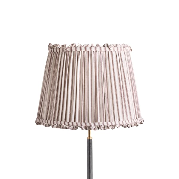 16 inch straight empire reversible gimbal bloomer shade in rust ticking linen