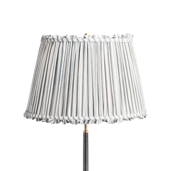 20 inch straight empire bloomer shade in blue ticking linen