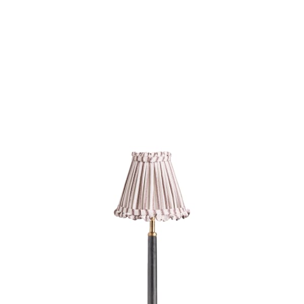 6 inch empire clip on bloomer shade in rust ticking linen