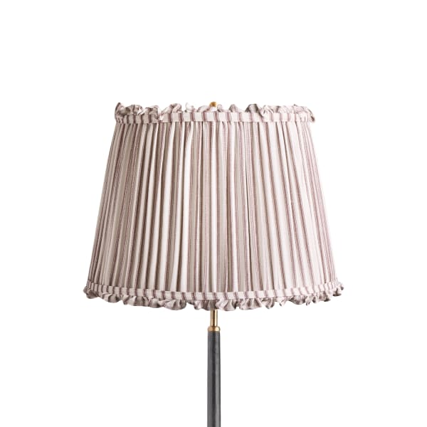 16 inch straight empire bloomer shade in rust ticking linen