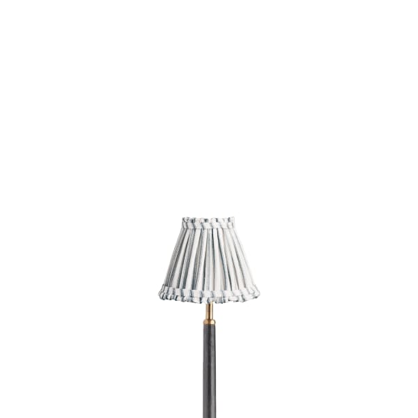 6 inch empire bloomer shade for cordless lamps in blue ticking linen