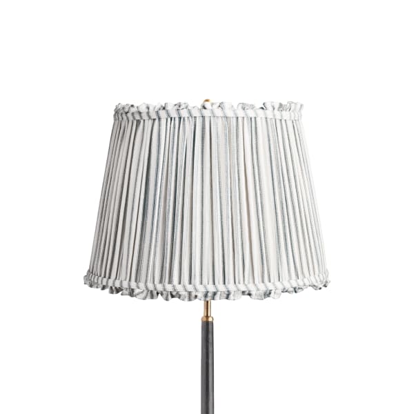 16 inch straight empire bloomer shade in blue ticking linen