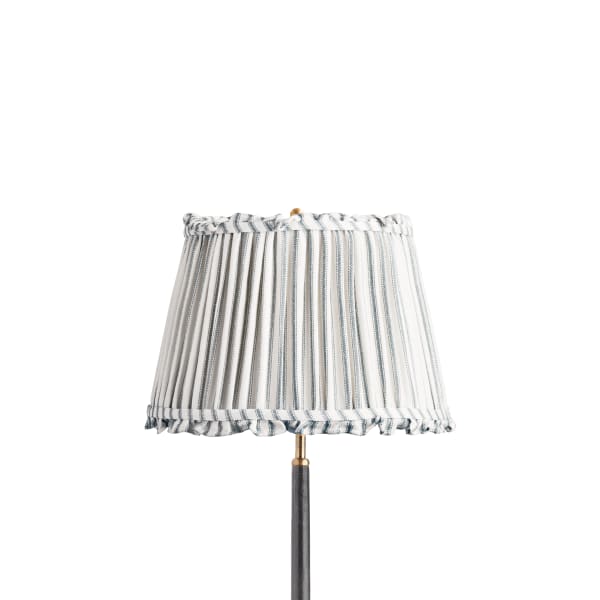 14 inch straight empire bloomer shade in blue ticking linen