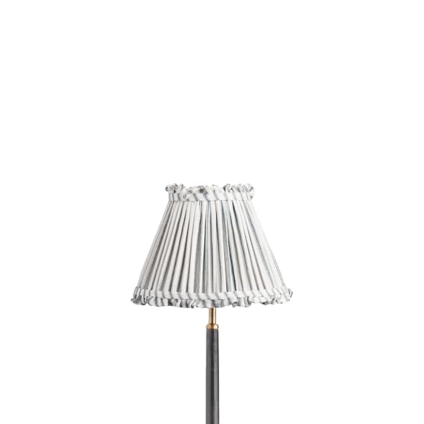 10 inch empire bloomer shade for cordless lamps in blue ticking linen