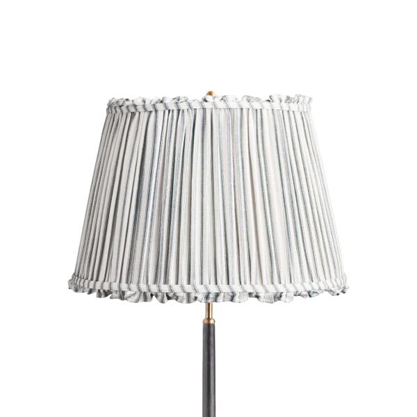 18 inch straight empire bloomer shade in blue ticking linen