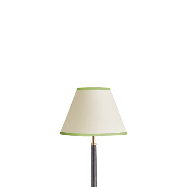 10 inch empire shade for cordless lamps in top n tail cream card with classic green tape