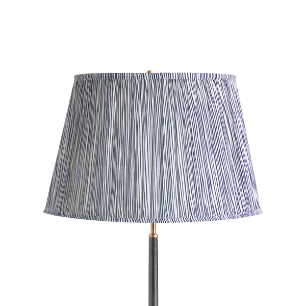 20 inch straight empire shade in navy candy stripe block printed cotto