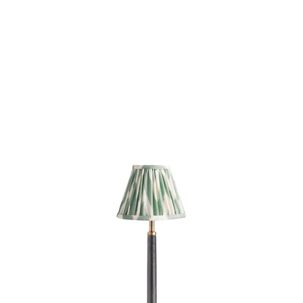 6 inch empire shade for cordless lamps ikat printed zig-zag eau de nil
