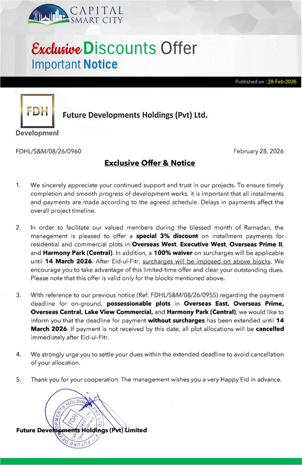 Exclusive New Discount Offer & Notice