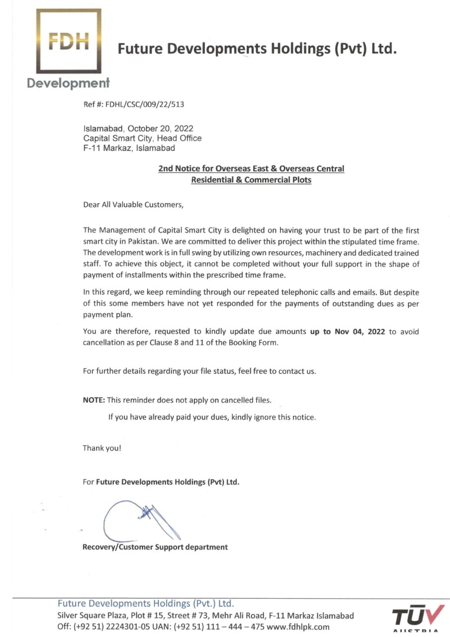 2nd Notice for Overseas East & Overseas Central