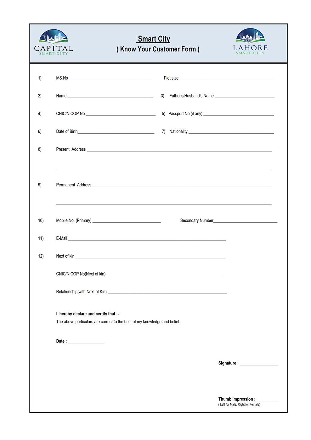 Know Your Customer Form