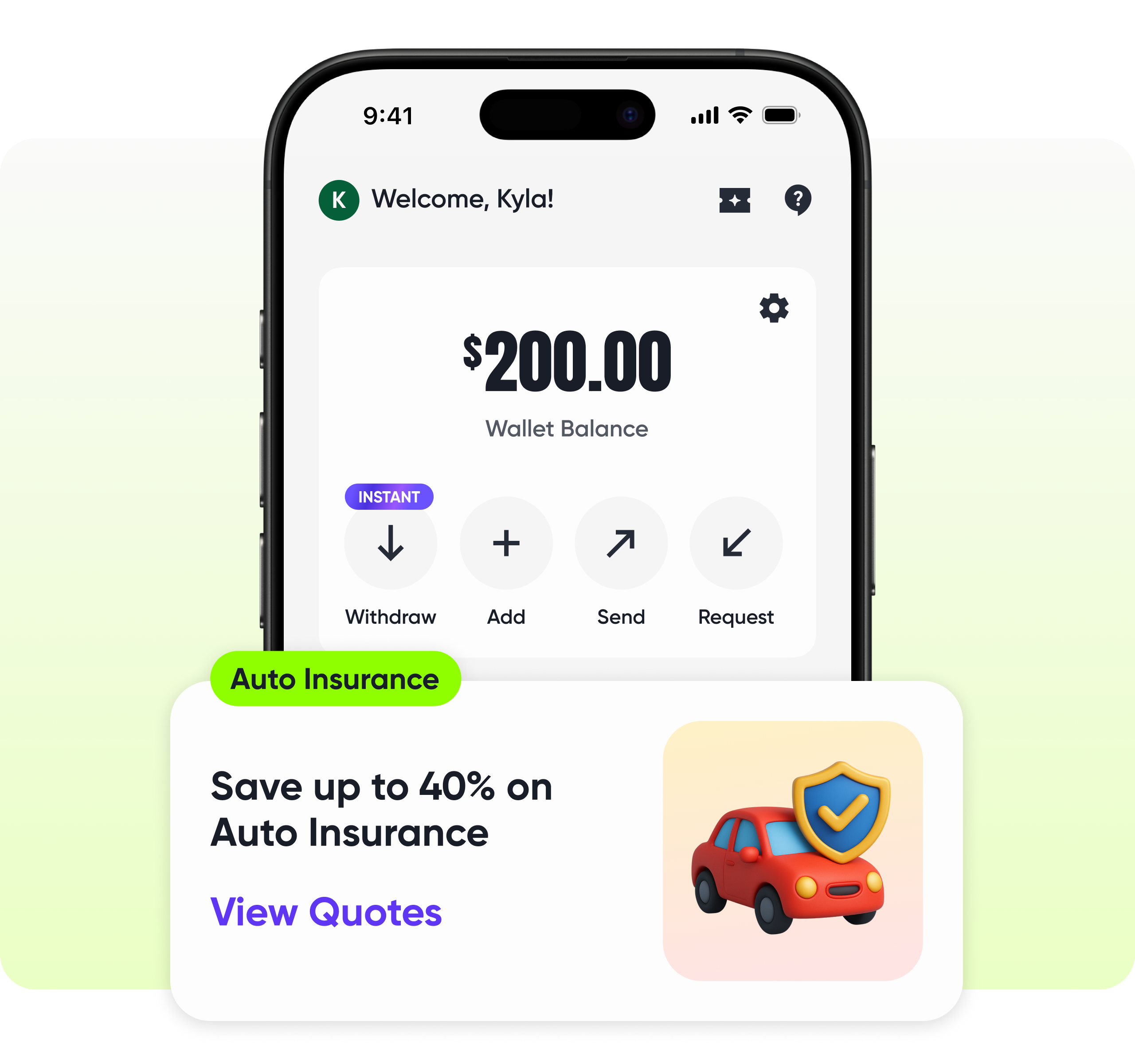 Beem app showing personalized auto insurance quotes