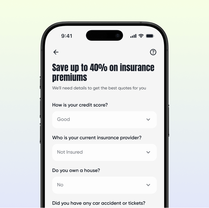 Beem app — enter details for auto insurance quotes