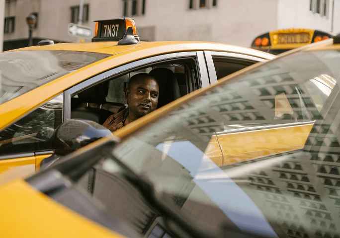 Driver in a car