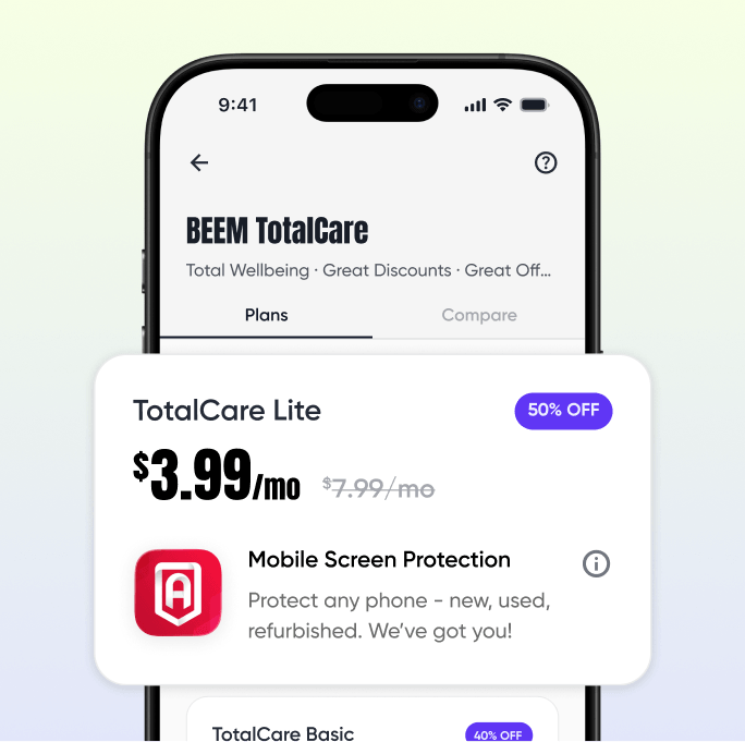 Beem TotalCare AKKO device protection in app