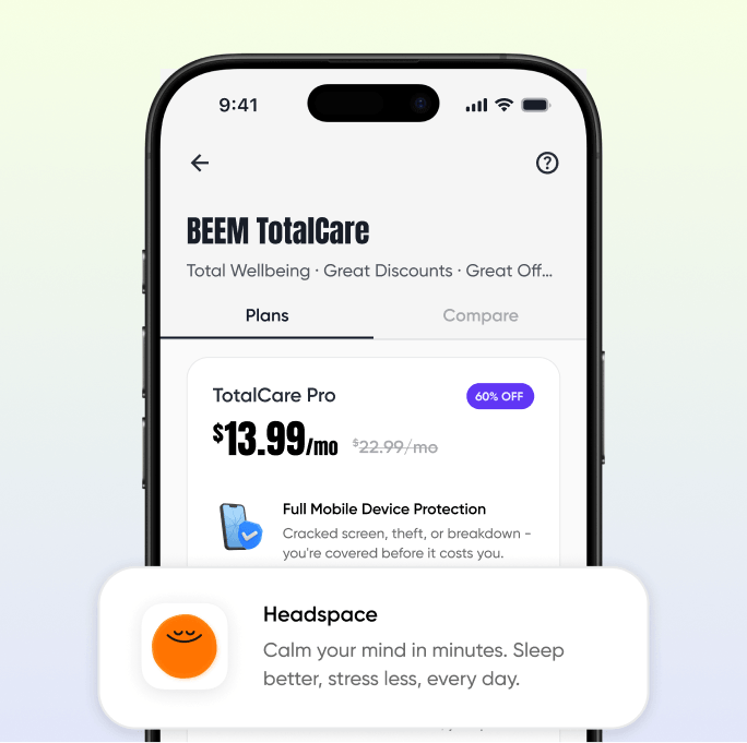 Beem TotalCare Headspace mindfulness benefit