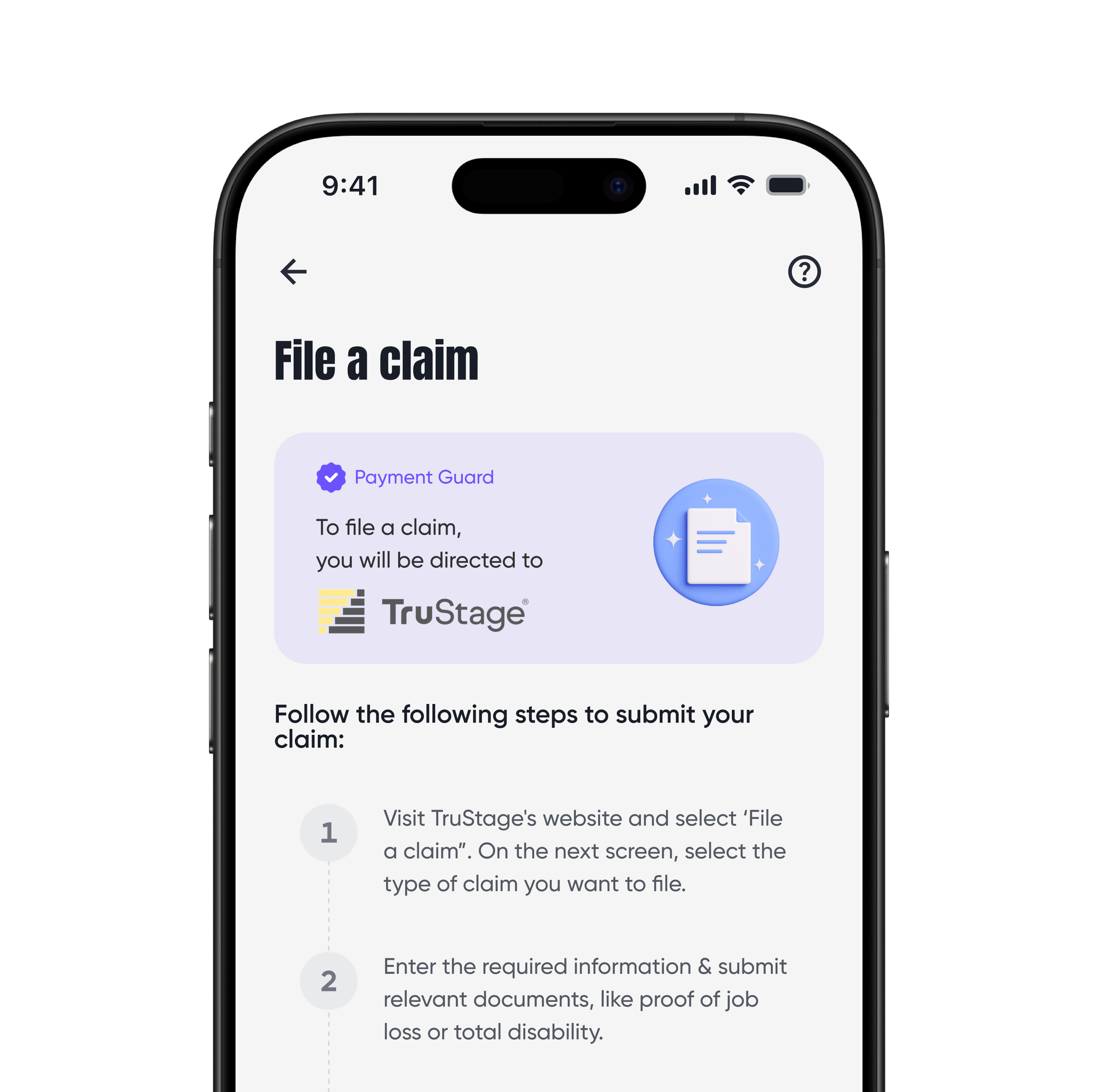 Beem app — file a job loss claim