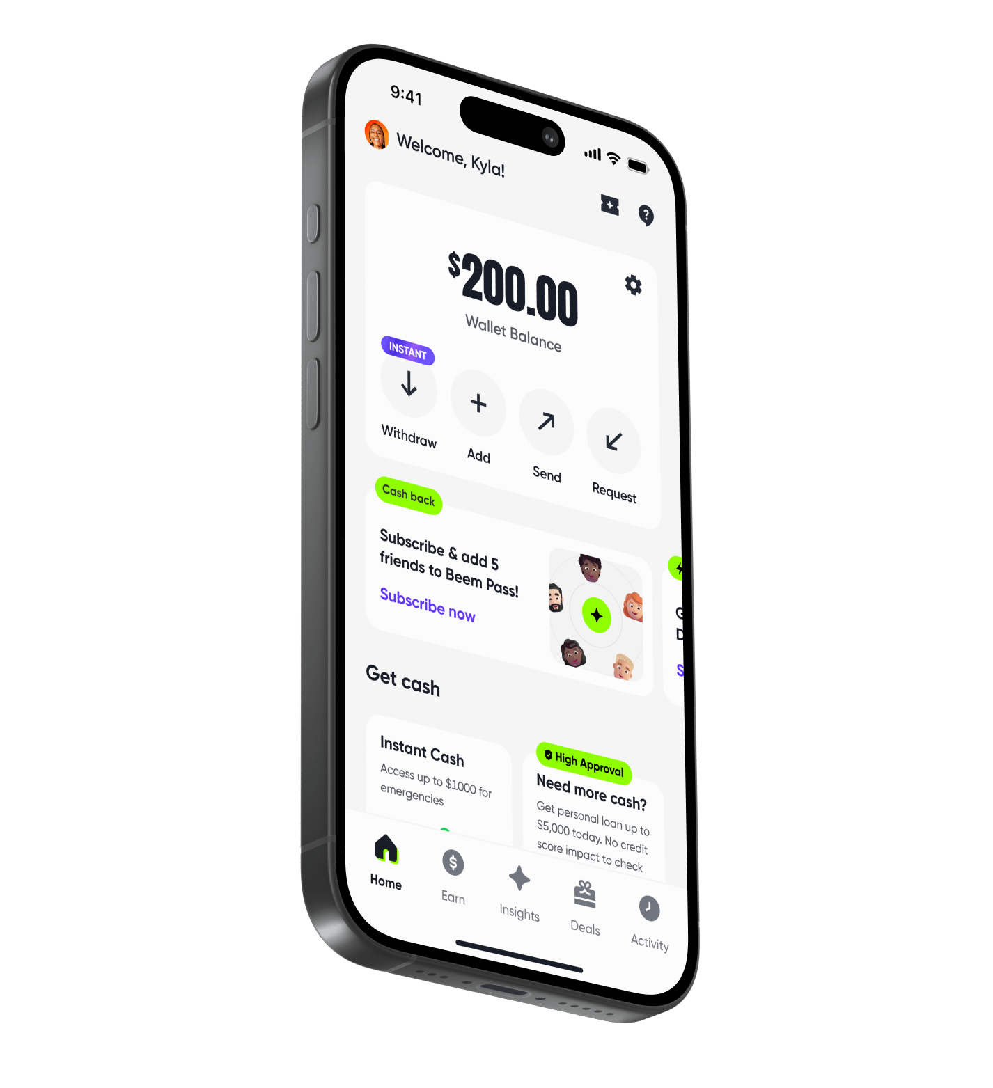 Beem app on an iPhone