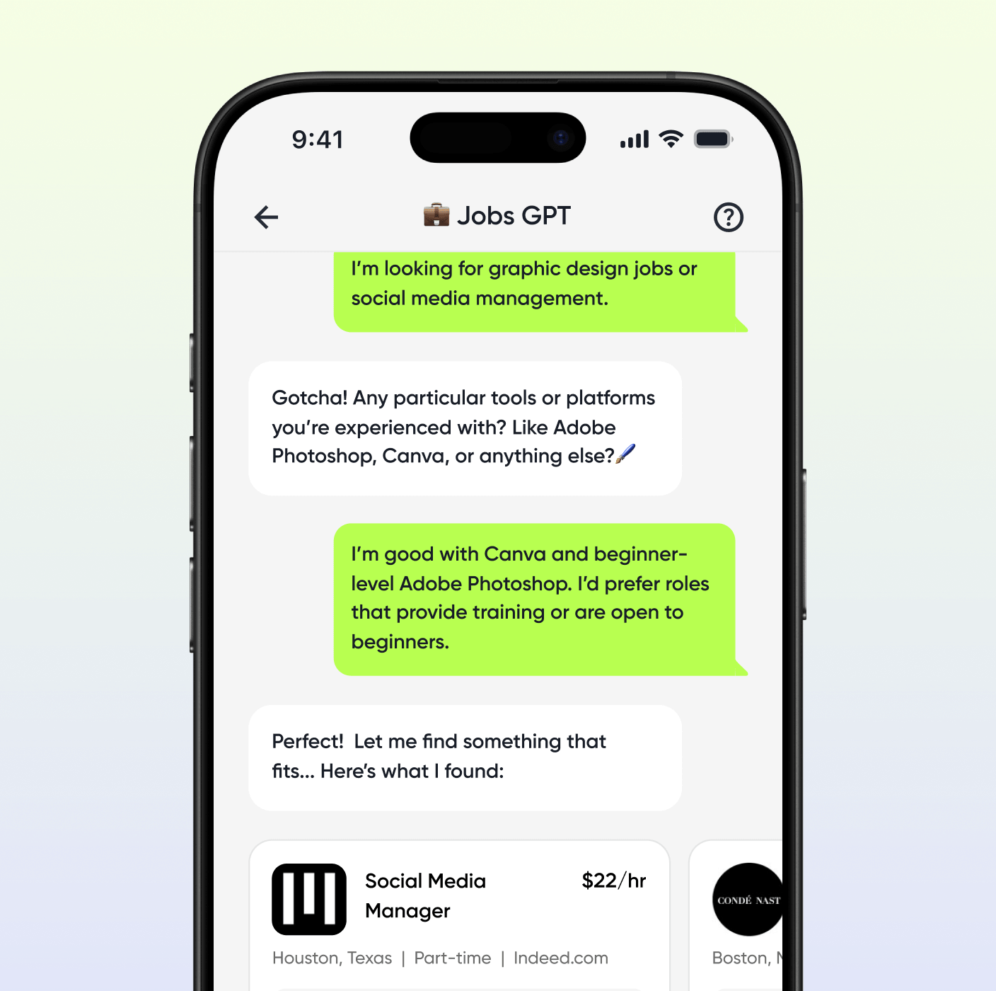 Get relevant job matches in the Beem app
