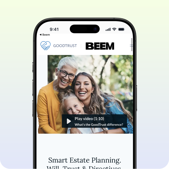 GoodTrust web estate planning interface