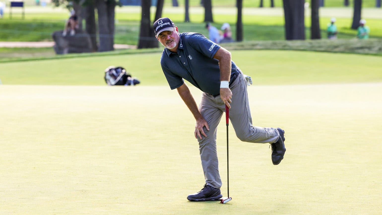 Wisconsin native and two-time U.S. Senior Open runner-up Jerry Kelly enters Saturday's third round at SentryWorld just two strokes off the lead. (USGA/Jeff Haynes)