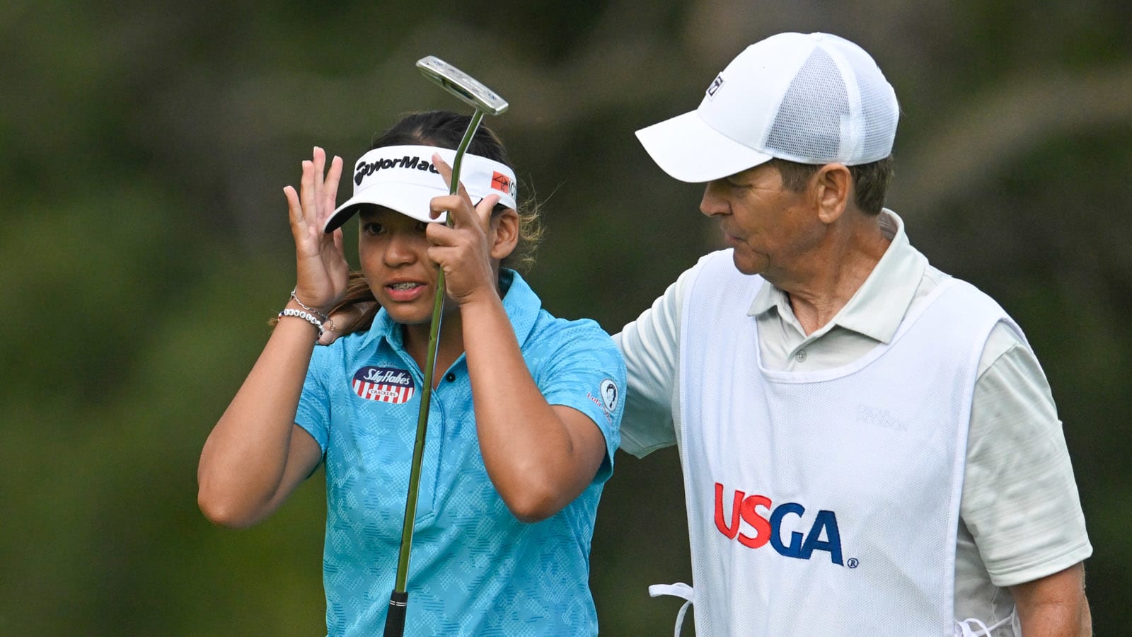 Rianne Malixi, of the Philippines, was emotional after advancing to the quarterfinals for the first time in a USGA championship. (USGA/Kathryn Riley)