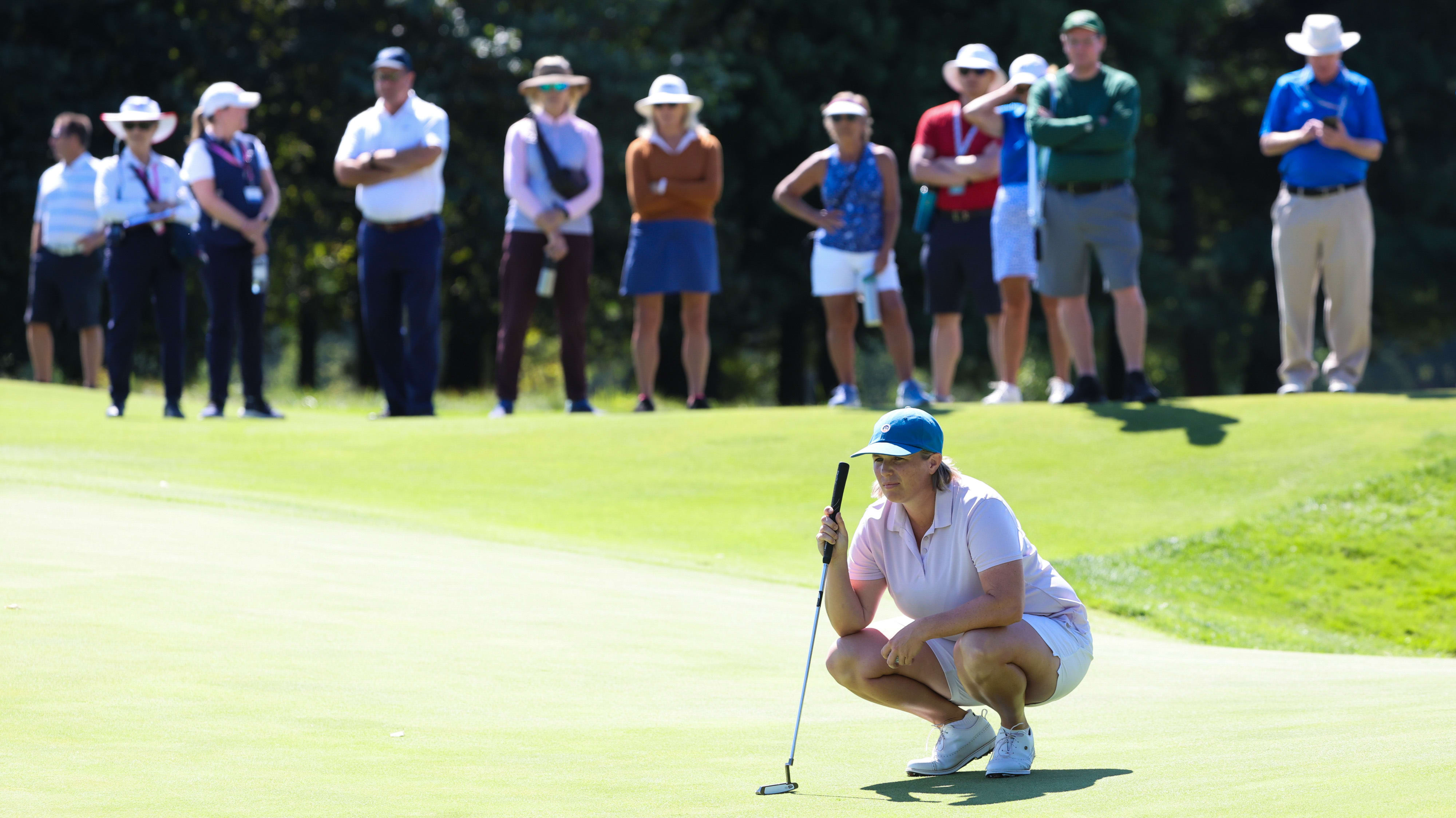 Kelsey Chugg has reached three U.S. Women's Mid-Amateur finals, winning the championship in 2017. (USGA/Jeff Haynes)