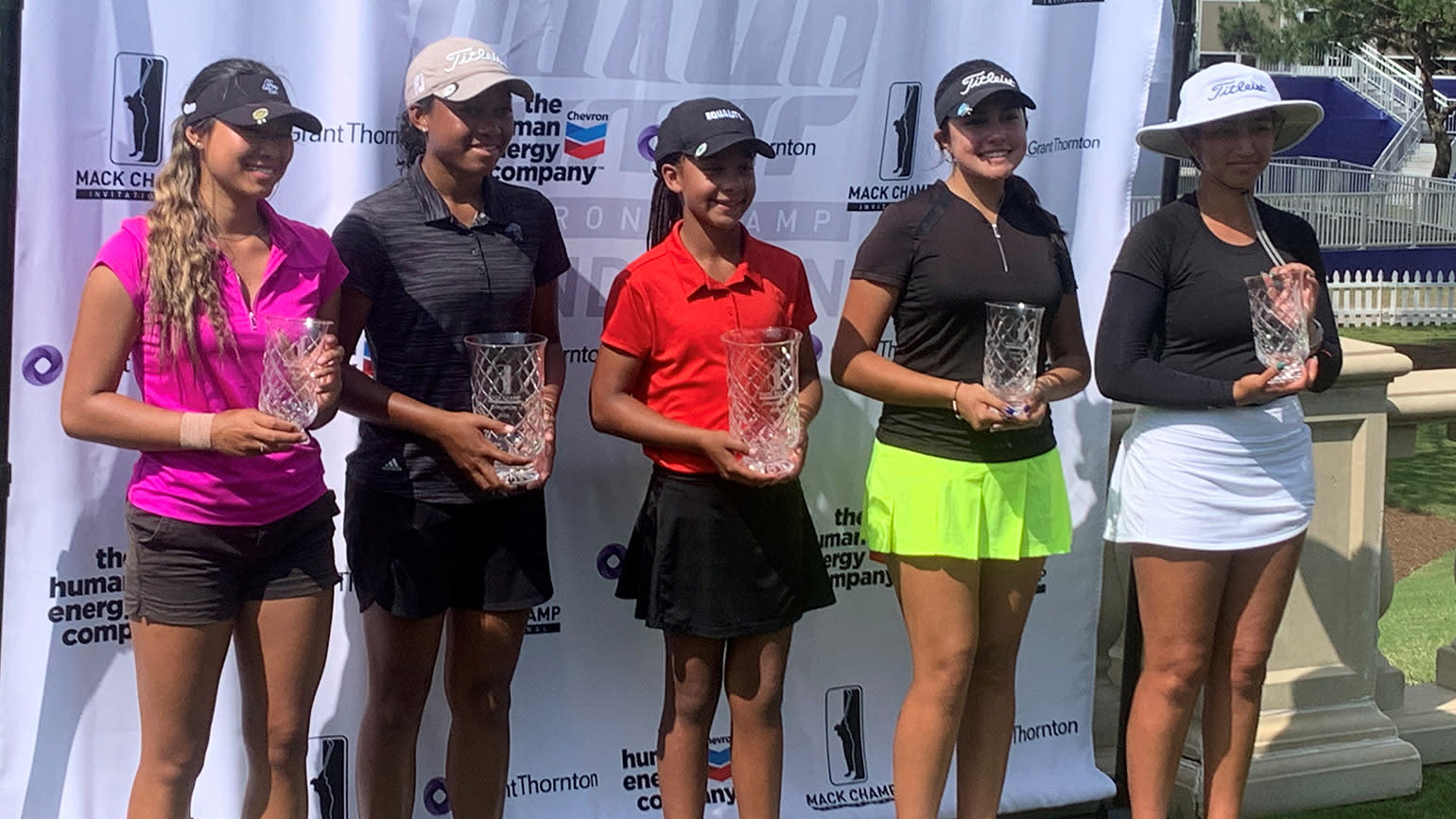 Alaythia Hinds (second from left) claimed the 13-18 division of the 2023 Mack Champ Invitational, her biggest triumph to date. (Lamar Hinds) 