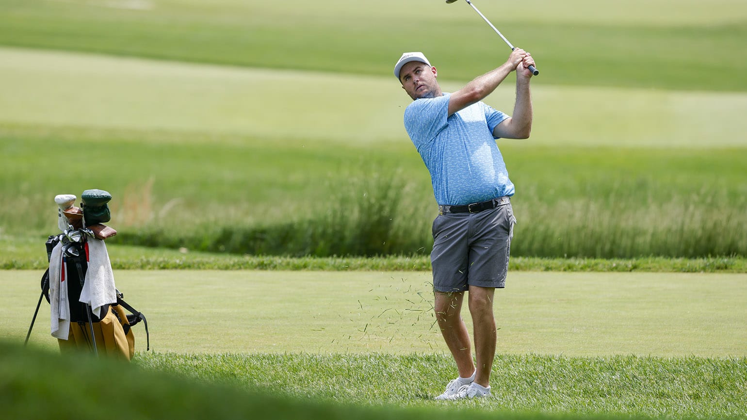 Colin Prater (pictured) and his partner, fellow Coloradoan Jimmy Makloski, opened with a 63 on the Wissahickon Course. (USGA/Jonathan Ernst) 