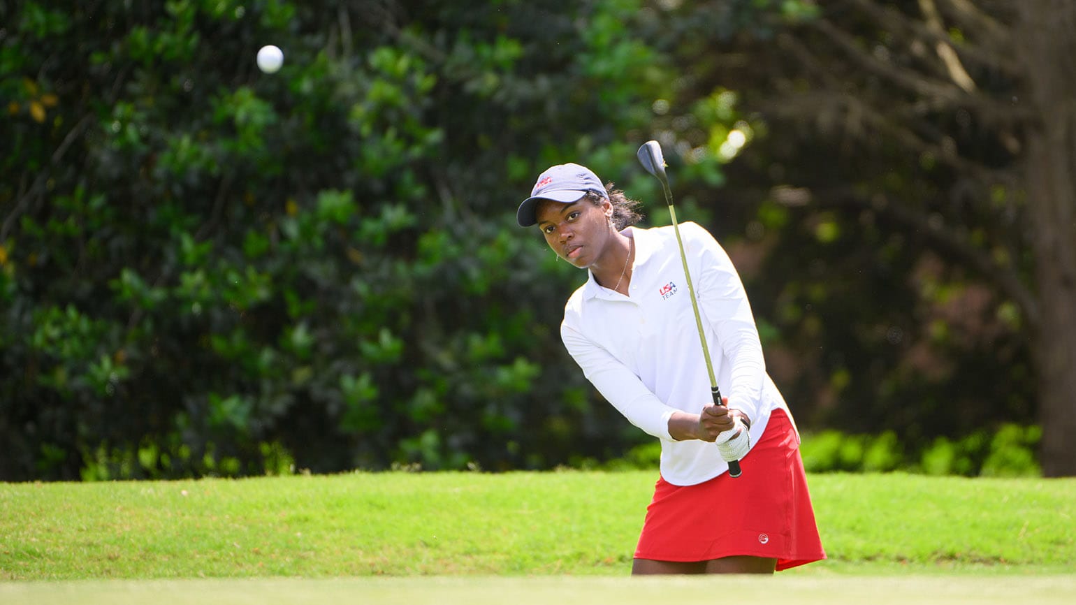 Texan Shyla Brown is one of eight members of the USGA's inaugural U.S. National Junior Team competing at El Caballero Country Club. (USGA/Edward M.  Pio Roda)