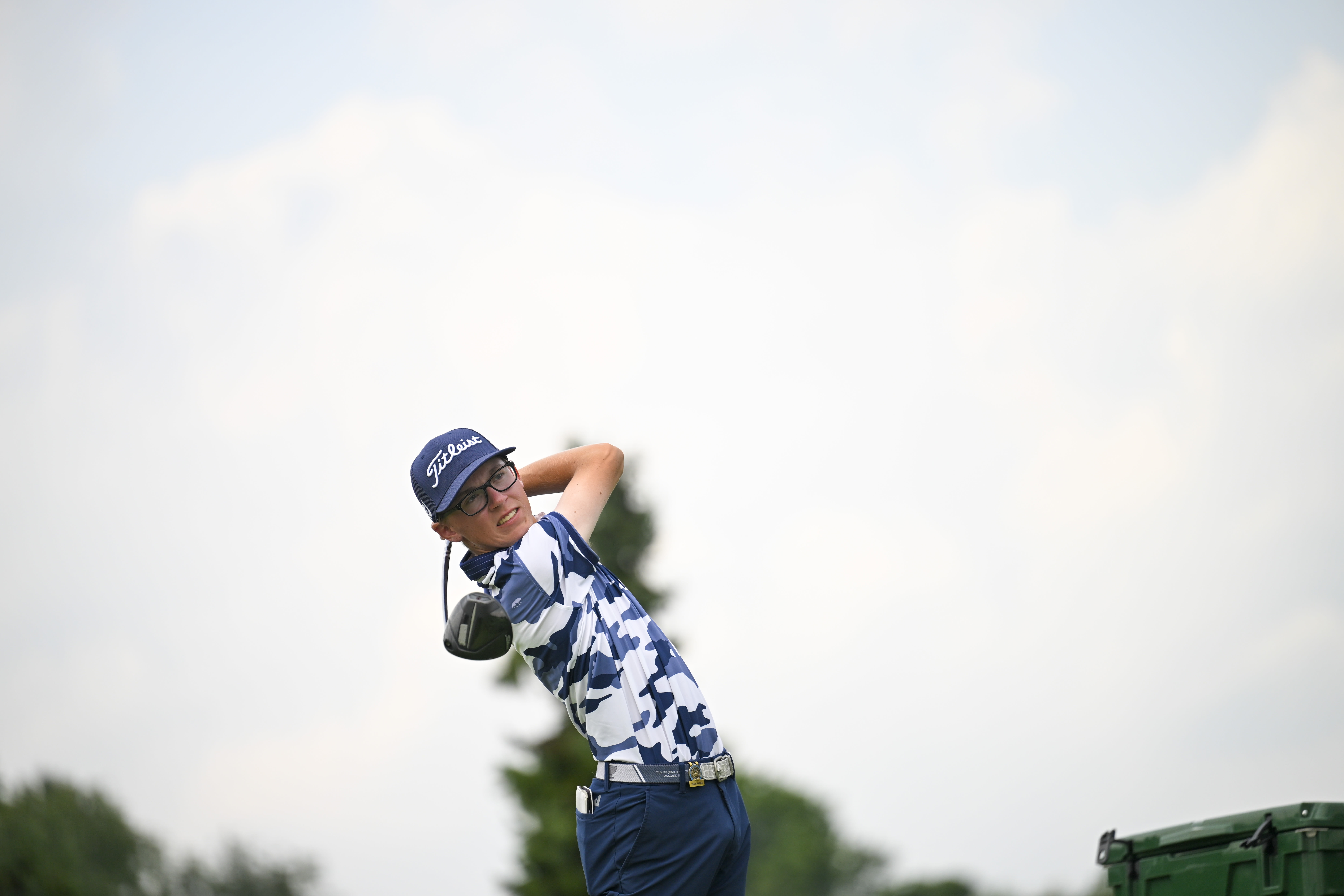 Josiah hits tee shot
